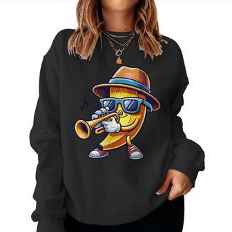 Musizierende Banana Mit Trumpet Sweatshirt Frauen - Geschenkecke