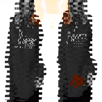 Nana Est 2024 Soon To Be Nana Pregnancy Announcement 2024 Women Sweatshirt - Seseable