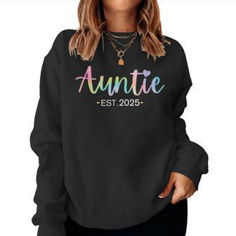 For New Auntie Est 2025 Tie Dye Promoted To Aunt 2025 Women Sweatshirt - Monsterry DE