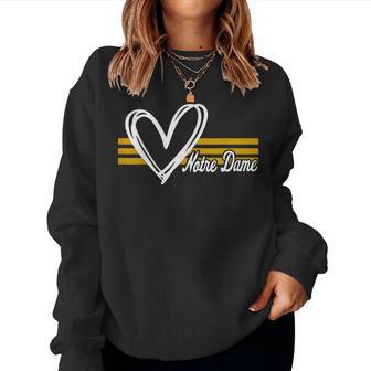 Notre Dame Indiana Heart For Girl Kid Women Sweatshirt - Thegiftio UK