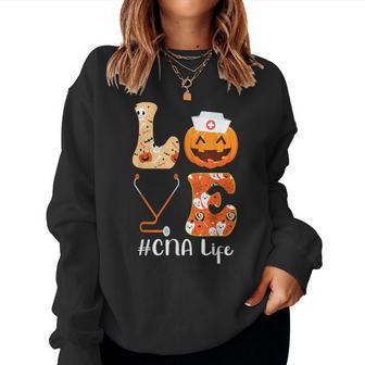 Nurse Halloween Costumes For Love Cna Life Pumpkin Women Sweatshirt - Thegiftio UK