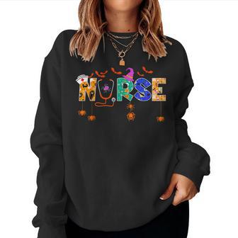 Nurse Halloween Spooky Nursing Halloween Women Sweatshirt - Thegiftio UK