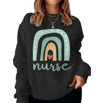 Nursing Rainbow Cute Nurse Heart Women Sweatshirt - Thegiftio UK