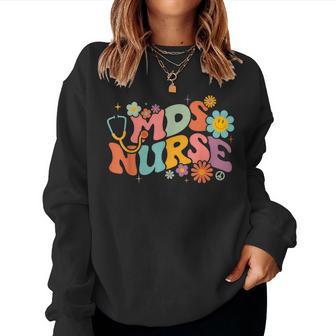 Nursing School Medical Groovy Minimum Data Set Mds Nurse Women Sweatshirt | Seseable UK