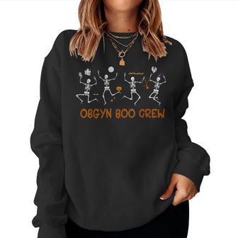 Obgyn Boo Crew Nurse Skeleton Dancing Halloween Spooky Women Sweatshirt - Thegiftio UK