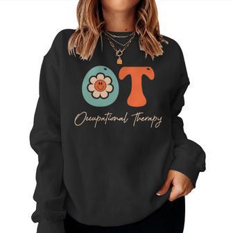 Occupational Therapy -Ot Therapist Ot Month Groovy Retro Women Sweatshirt - Thegiftio UK