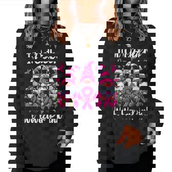 In October We Wear Pink Ribbon Gnomes Breast Cancer Women Sweatshirt - Thegiftio UK
