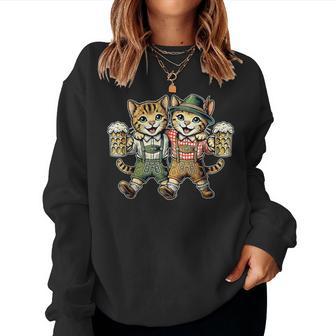 Oktoberfest Women's Cats Beer Dirndl Lederhosen Sweatshirt Frauen - Geschenkecke