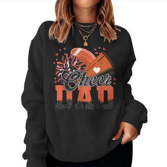 Orange Football Cheer Dad For Vintage Cheerleader Women Sweatshirt - Thegiftio UK
