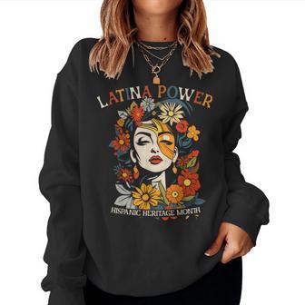 Hispanic Heritage Latina Power Flowers Women Women Sweatshirt - Thegiftio UK