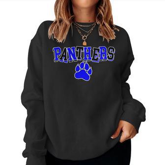 Panthers School Spirit Blue Black Team Spirit Womens Women Sweatshirt - Thegiftio UK