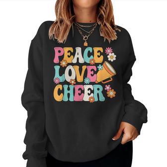 Peace Love Cheer Cheerleader Cheerleading Girls Ns Women Sweatshirt - Thegiftio UK