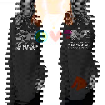 Peace Love Shine Lesbian Bulb Cute Lgbtq Pride Flag Women Women Sweatshirt - Monsterry