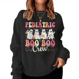 Pediatric Nurse Boo Boo Crew Ghost Nurse Halloween Costume Women Sweatshirt - Thegiftio UK