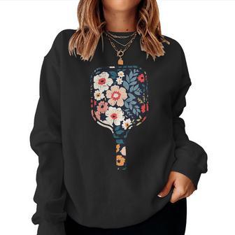Pickle Ball Paddle Flowers Pickleball Racket Girls Kid Women Sweatshirt - Thegiftio UK