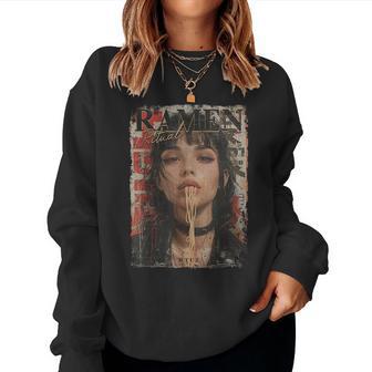 Pin-Up Girl Ramen Noodle Anime Manga Asian Ramen Women Sweatshirt - Thegiftio UK