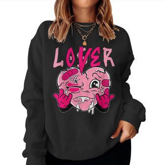 Pink Loser Lover Pink Drip Heart Matching For Women Women Sweatshirt - Thegiftio UK