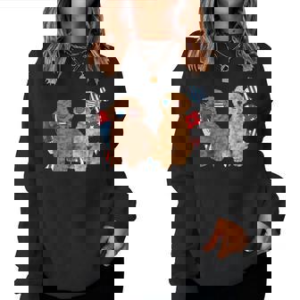 Poodle Mom 4Th Of July Patriotic Usa Flag Dog Mom Dog Dad Women Sweatshirt - Monsterry