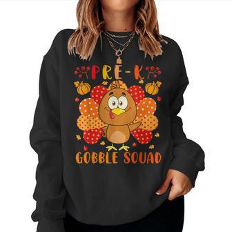 Pre-K Gobble Squad Thanksgiving Turkey Teacher Students Women Sweatshirt - Monsterry