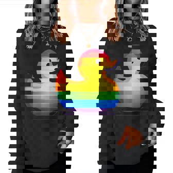 Pride Parade Duck Mascot Lesbian Gay Csd Party Wear Lgbt Women Sweatshirt - Monsterry
