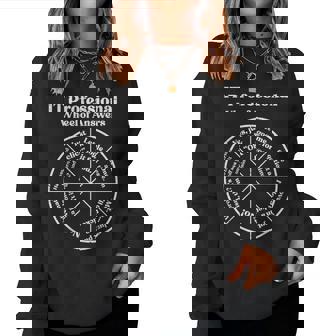 It Professional Wheel Of Answers Fun Tech Support Women Women Sweatshirt - Thegiftio UK