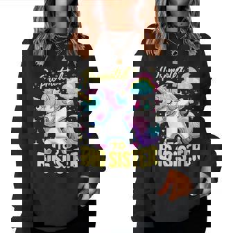 Promoted To Big Sister Dabbing Unicorn Older Sister Women Sweatshirt | Seseable UK