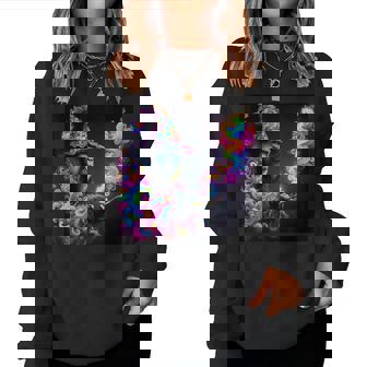 Psychedelic Gorilla Monkey Wizard Rainbow Edm Music Women Sweatshirt - Thegiftio