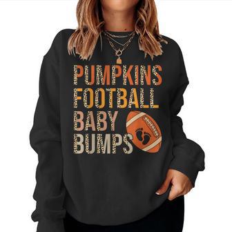 Pumpkins Football Baby Bumps Pregnancy Announcement Fall Women Sweatshirt - Thegiftio UK