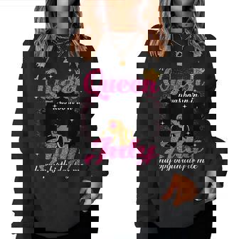 A Queen Was Born In July Birthday Afro Girl Black Woman Women Sweatshirt - Thegiftio UK