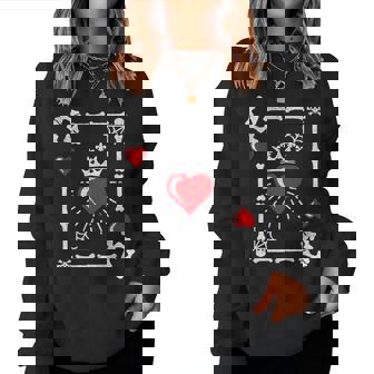 Queen Of Hearts Card Costume Halloween Queen Of Hearts Women Sweatshirt - Thegiftio UK