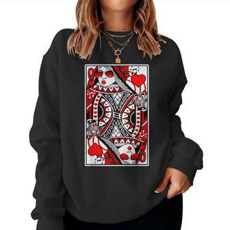 Queen Of Hearts Girls Casino Blackjack Poker Women Sweatshirt - Thegiftio UK