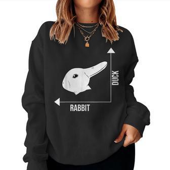 Rabbit Duck Illusion Philosopher Women Sweatshirt - Thegiftio UK