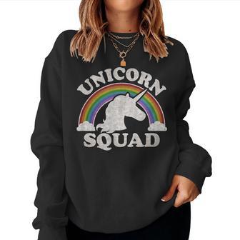 Rainbow Clouds Retro Vintage Style Unicorn Squad Women Sweatshirt - Thegiftio UK