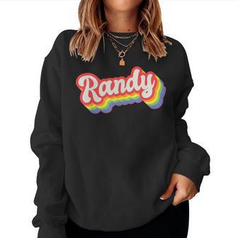 Randy Pride Month Lgbtq Rainbow Flag Name Personalised Women Sweatshirt - Thegiftio UK