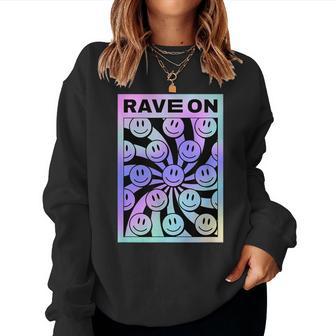 Rave On Social Media Emoticon Sarcastic Smile Faces Graphic Women Sweatshirt - Thegiftio UK