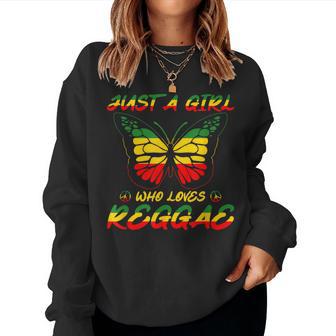 Reggae Music Rastafari Just A Girl Who Loves Reggae Women Sweatshirt - Thegiftio UK