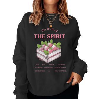 Retro Christian Bible Verse Fruit Of The Spirit Strawberry Women Sweatshirt - Thegiftio UK