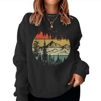 Retro Forest Trees Outdoors Nature Vintage Graphic Women Sweatshirt - Thegiftio UK
