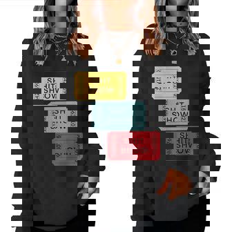 Retro Sarcastic Three Tickets To The Shit Show Women Sweatshirt - Monsterry