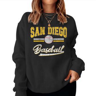 Retro Game Day Vintage San Diego Baseball Women Sweatshirt - Thegiftio UK