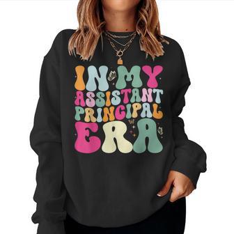 Retro Groovy In My Assistant Principal Era School Worker Women Sweatshirt - Thegiftio UK