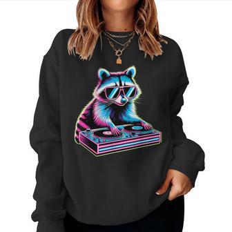 Retro Raccoon Dj Children Raccoon Sweatshirt Frauen - Geschenkecke