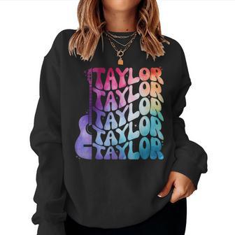Retro Taylor Groovy 70'S 80'S Personalized First Name Women Sweatshirt - Thegiftio UK