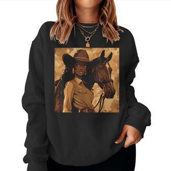 Retro Western Black Cowgirl African American Women Women Sweatshirt - Thegiftio UK