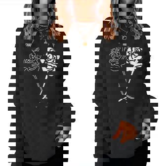 Roses Flowers Cute Floral Graphic Flower Women Sweatshirt - Monsterry