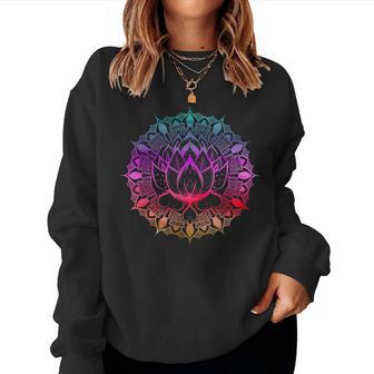 Sacred Geometry Flower Boho Mandala Colorful Lotus Women Sweatshirt - Thegiftio UK