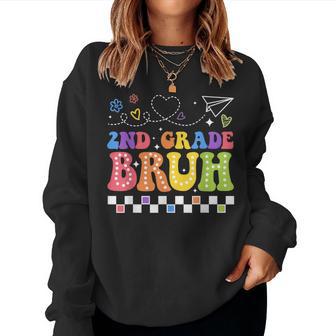 Second Grade Bruh Back To School Bruh 2Nd Grade Teacher Women Sweatshirt - Thegiftio UK