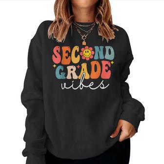 Second Grade Vibes 2Nd Grade Team Retro 1St Day Of School Women Sweatshirt - Thegiftio UK