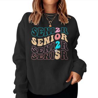 Senior 2025 Graduation Class Of 2025 Senior Graduate Groovy Women Sweatshirt - Thegiftio UK