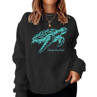 Seychelles Sea Turtle Lagoon Coral Reef Souvenir Sweatshirt Frauen - Geschenkecke